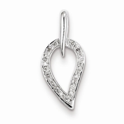 Sterling Silver Rhodium Diamond Pendant, Pendants for Necklace