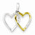 Sterling Silver & 14k Gold-Plated Diamond Heart pendant, Pendants for Necklace