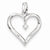 Sterling Silver Diamond Heart Pendant, Stylish Pendants for Necklace
