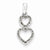 Sterling Silver Diamond Stacked Hearts Pendant, Pendants for Necklace