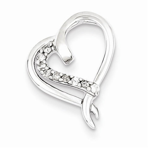 Sterling Silver Diamond Heart Pendant, Classy Pendants for Necklace