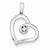 Sterling Silver Diamond Heart Pendant, Appealing Pendants for Necklace