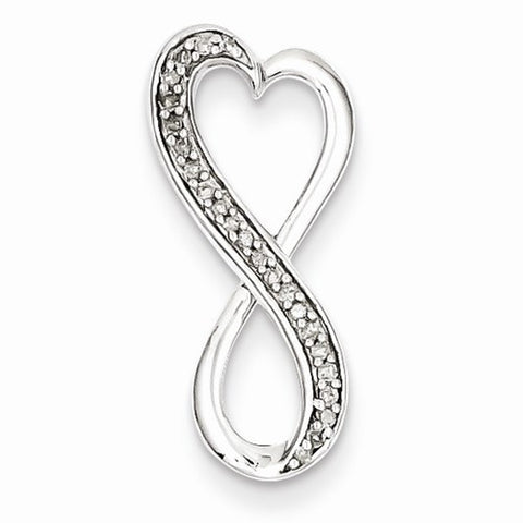 Sterling Silver Diamond Freeform Heart Pendant, Pendants for Necklace