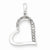 Sterling Silver Diamond Heart Pendant, Dazzling Pendants for Necklace