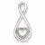 Sterling Silver Diamond Heart in Teardrop Pendant, Pendants for Necklace
