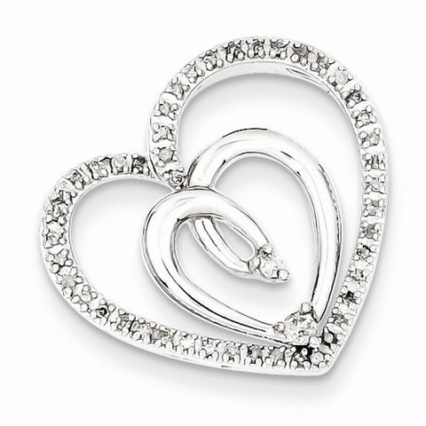 Sterling Silver Diamond Heart Pendant, Delightful Pendants for Necklace