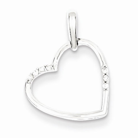 Sterling Silver Diamond Heart Pendant, Exquisite Pendants for Necklace