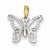 Sterling Silver & 14k Gold-Plated Diamond Butterfly Pendant, Pendants for Necklace