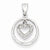 Sterling Silver Diamond Rhodium Heart in Circle Pendant, Pendants for Necklace