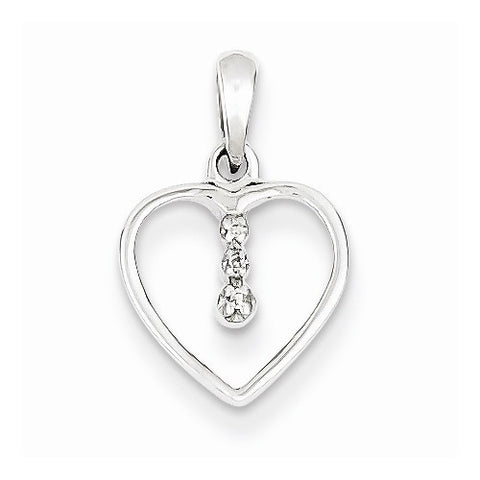 Sterling Silver Diamond Rhodium Heart pendant, Pretty Pendants for Necklace