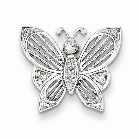 Sterling Silver Rhodium Diamond Butterfly pendant, Gorgeous Pendants for Necklace