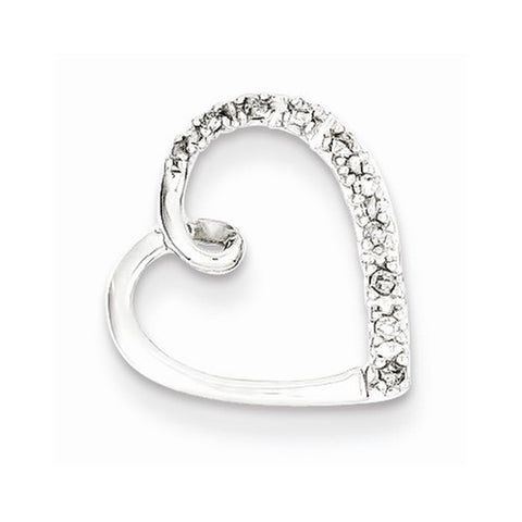 Sterling Silver Diamond Heart Pendant, Appealing Pendants for Necklace
