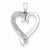 Sterling Silver Diamond Heart Pendant, Charm