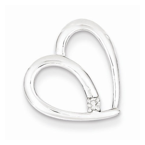 Sterling Silver Diamond Heart Pendant, Dazzling Pendants for Necklace