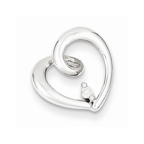 Sterling Silver Diamond Heart Pendant, Exquisite Pendants for Necklace