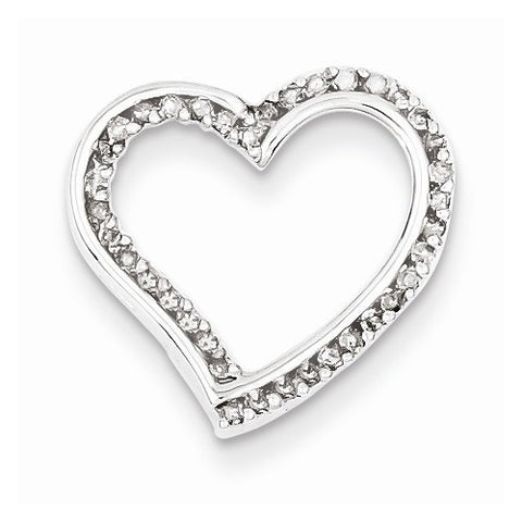 Sterling Silver Diamond Heart Pendant, Fine Pendants for Necklace
