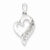 Sterling Silver Diamond Heart Pendant, Pretty Pendants for Necklace