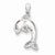Sterling Silver Diamond Dolphin Pendant, Pendants for Necklace