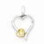 Sterling Silver & 14k Gold-Plated Diamond Heart pendant, Lovely Pendants for Necklace