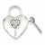 Sterling Silver Diamond Heart Lock & Key Pendant, Pendants for Necklace
