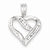 Sterling Silver Diamond Heart Pendant, Dazzling Pendants for Necklace