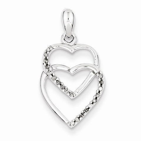 Sterling Silver Diamond Entwining Heart pendant, Fine Pendants for Necklace
