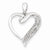 Sterling Silver Diamond Heart Pendant, Pendants for Necklace