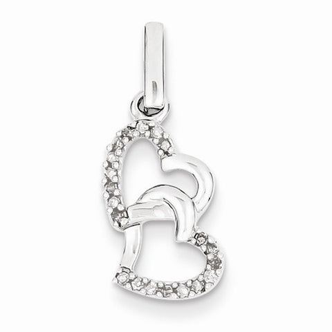 Sterling Silver Diamond Entwining Heart pendant, Pretty Pendants for Necklace