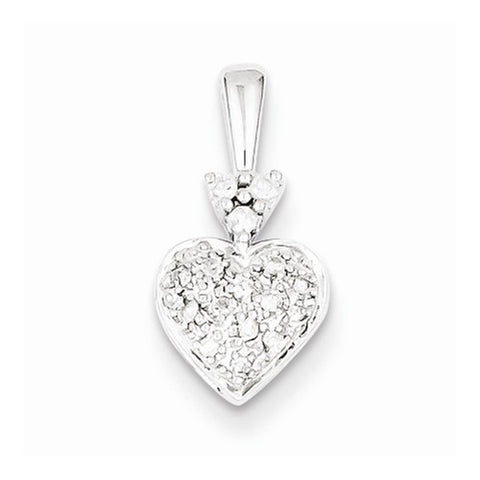 Sterling Silver Diamond Heart Pendant, Gorgeous Pendants for Necklace