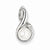 Sterling Silver Rhodium 6mm FW Cultured Pearl & Diamond pendant, Charm