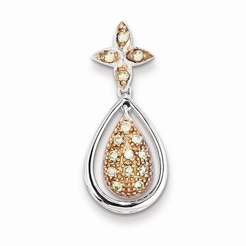 Sterling Silver & Rhodium Diamond Pendant, Pendants for Necklace