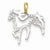 Sterling Silver & 14k Gold-Plated Diamond Horse Pendant, Pendants for Necklace