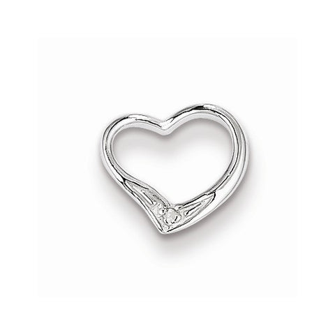 Sterling Silver Rhodium Diamond Floating Heart Pendant, Pendants for Necklace