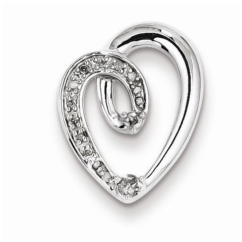 Sterling Silver Diamond Heart Pendant, Delightful Pendants for Necklace