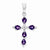 Sterling Silver Rhodium Pear Amethyst Cross Pendant, Pendants for Necklace