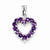 Sterling Silver Rhodium Amethyst Heart Pendant, Pendants for Necklace