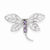 Sterling Silver Rhodium Amethyst Dragonfly Pendant, Pendants for Necklace