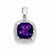 Sterling Silver Rhodium Amethyst & Diamond Pendant, Exquisite Pendants for Necklace