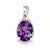 Sterling Silver Rhodium Amethyst & Diamond pendant, Fine Pendants for Necklace