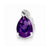 Sterling Silver Rhodium Pear Amethyst Pendant, Pendants for Necklace