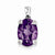 Sterling Silver Rhodium Amethyst & Diamond pendant, Appealing Pendants for Necklace