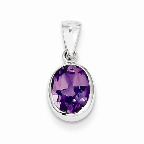 Sterling Silver Rhodium Amethyst pendant, Delightful Pendants for Necklace