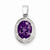 Sterling Silver Rhodium Amethyst & Diamond Pendant, Exquisite Pendants for Necklace