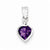 Sterling Silver Rhodium Amethyst Diamond pendant, Fine Pendants for Necklace