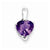Sterling Silver Rhodium Amethyst pendant, Pendants for Necklace
