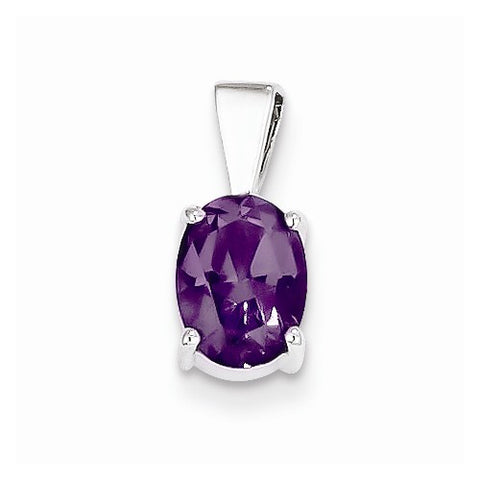 Sterling Silver Rhodium Amethyst pendant, Pretty Pendants for Necklace