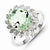 Sterling Silver w/Rhodium Green Amethyst & Diamond Ring