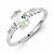 Sterling Silver w/Rhodium Green Amethyst & Diamond Ring