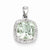 Sterling Silver Rhodium Green Amethyst & Diamond Pendant, Pendants for Necklace