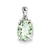 Sterling Silver Rhodium Green Quartz & Diamond pendant, Charm